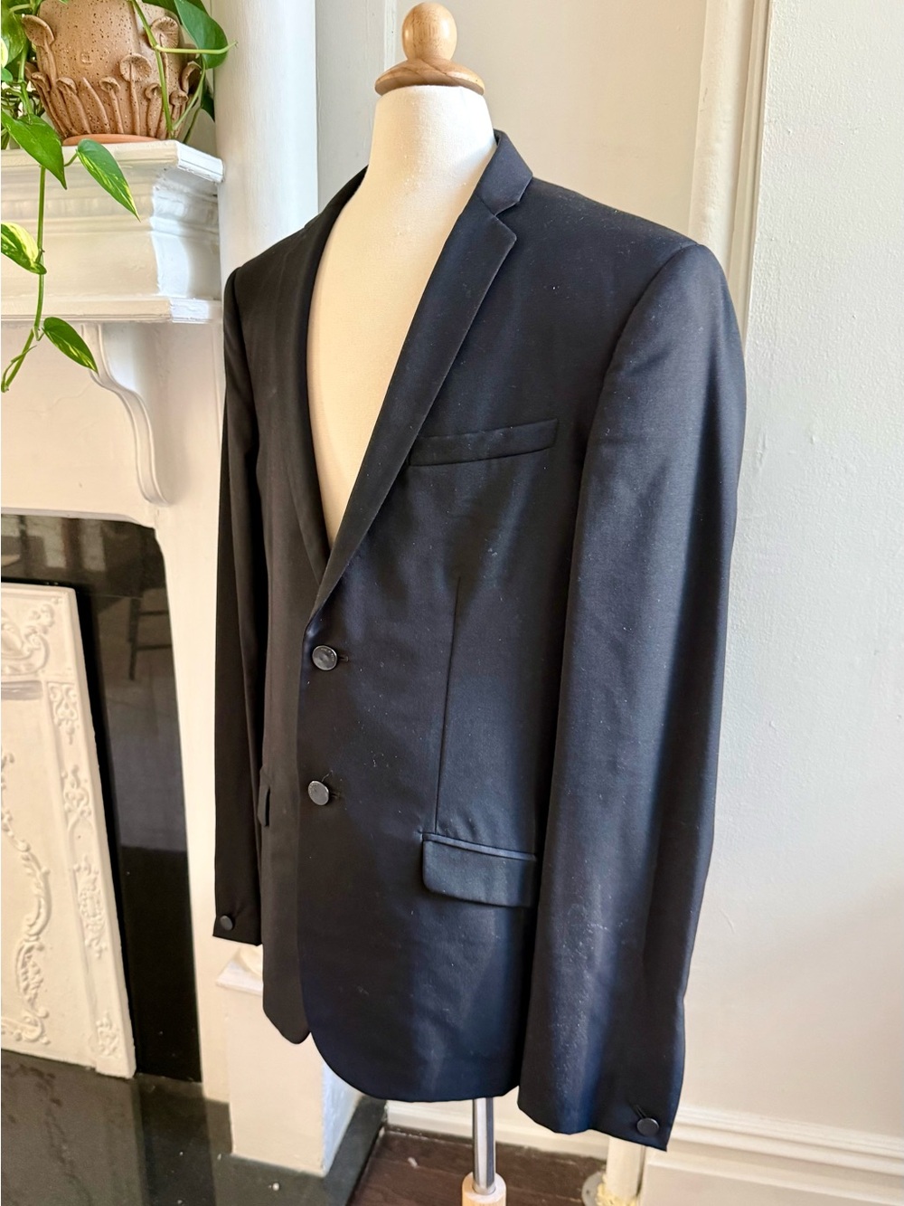rag & bone Men's Black Two-Button Blazer